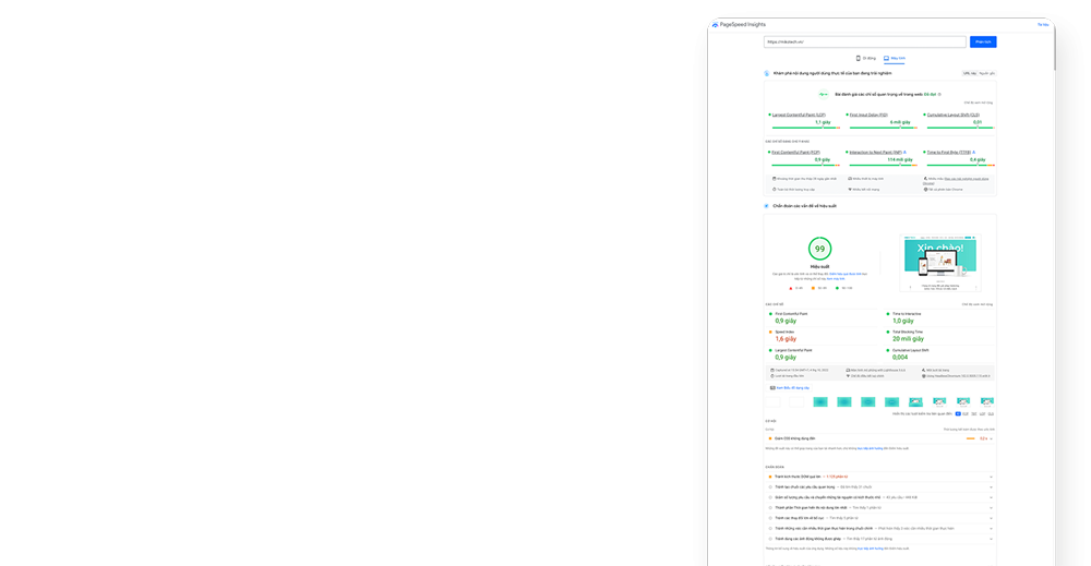 Tốc độ tải trang nhanh